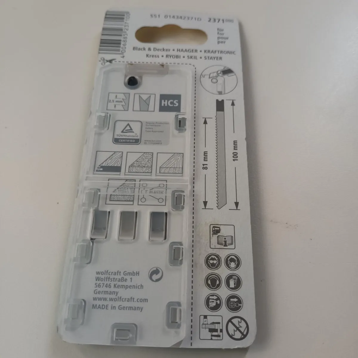 Wolfcraft Decoupeerzaagblad HCS U-schacht 2371000 - 2 Stuks