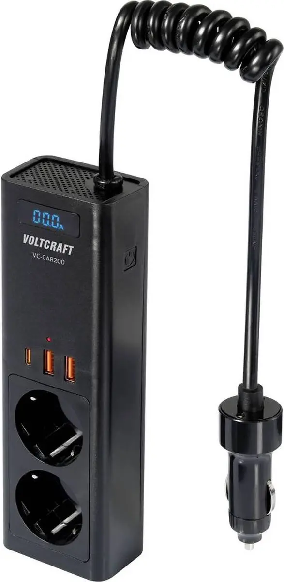 Voltcraft VC-CAR200 Omvormer - 200W 12V/DC - 230V/AC - afbeelding 4 van 4