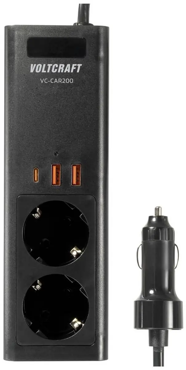Voltcraft VC-CAR200 Omvormer - 200W 12V/DC - 230V/AC - afbeelding 3 van 4