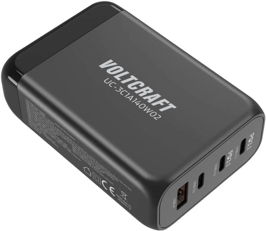 Voltcraft UC-3C1A140W02 USB-oplader 140W - Zwart - afbeelding 2 van 4