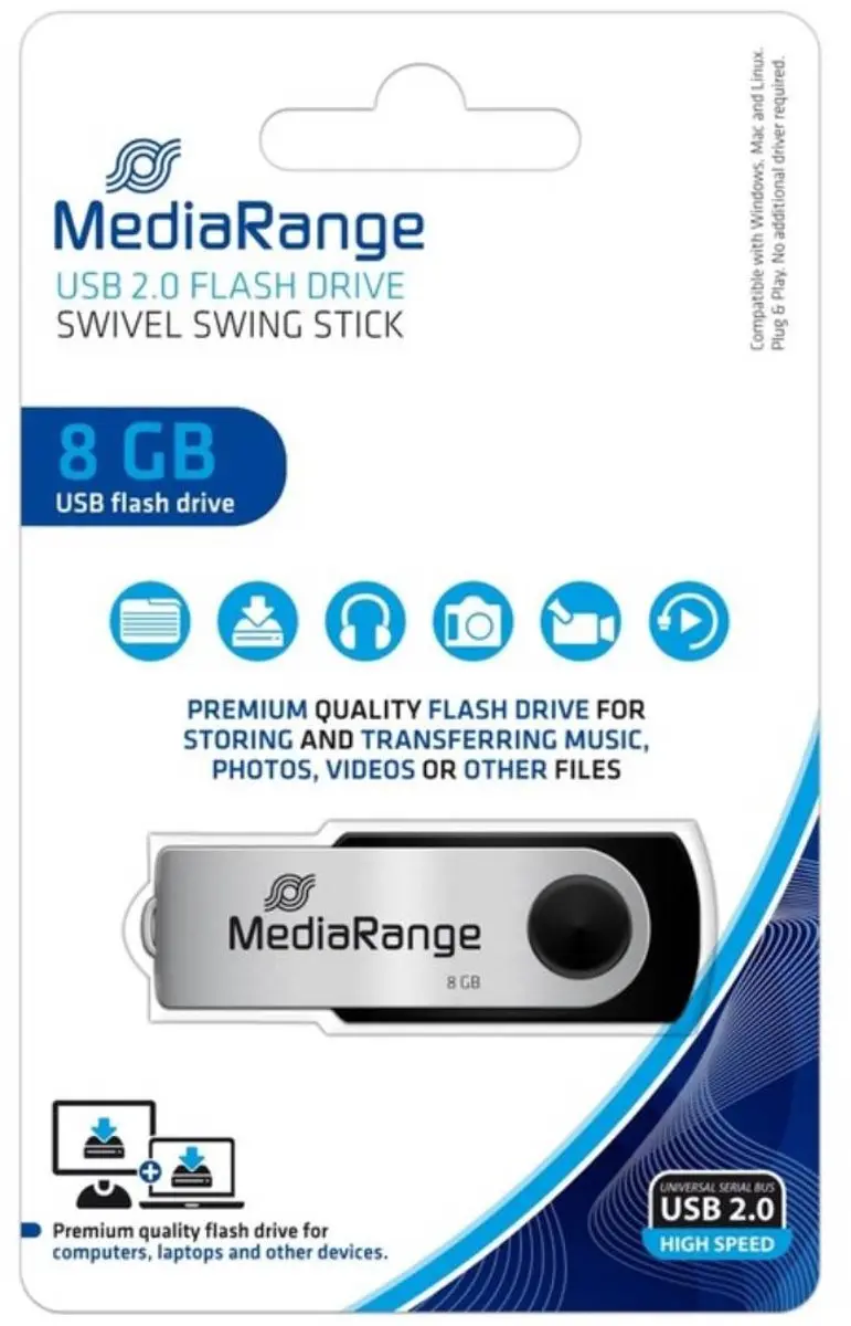 MediaRange MR908 USB-stick 8GB - afbeelding 4 van 6