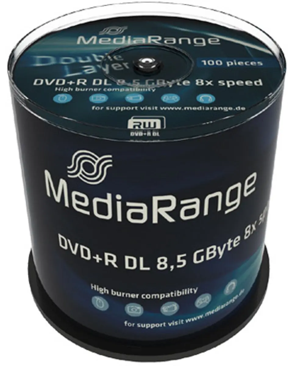 MediaRange MR470 DVD+R DL 8,5GB - 100 stuks - afbeelding 4 van 4