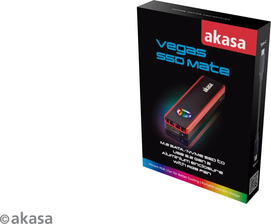 Akasa Vegas SSD Mate AK-ENU3M2-06 M.2 Behuizing - Zwart - afbeelding 4 van 6