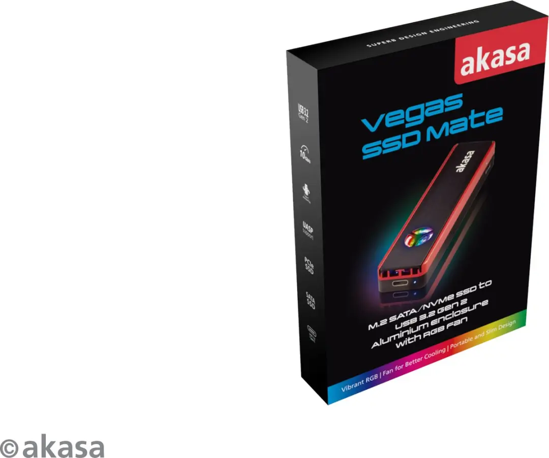 Akasa Vegas SSD Mate AK-ENU3M2-06 M.2 Behuizing - Zwart - afbeelding 6 van 6