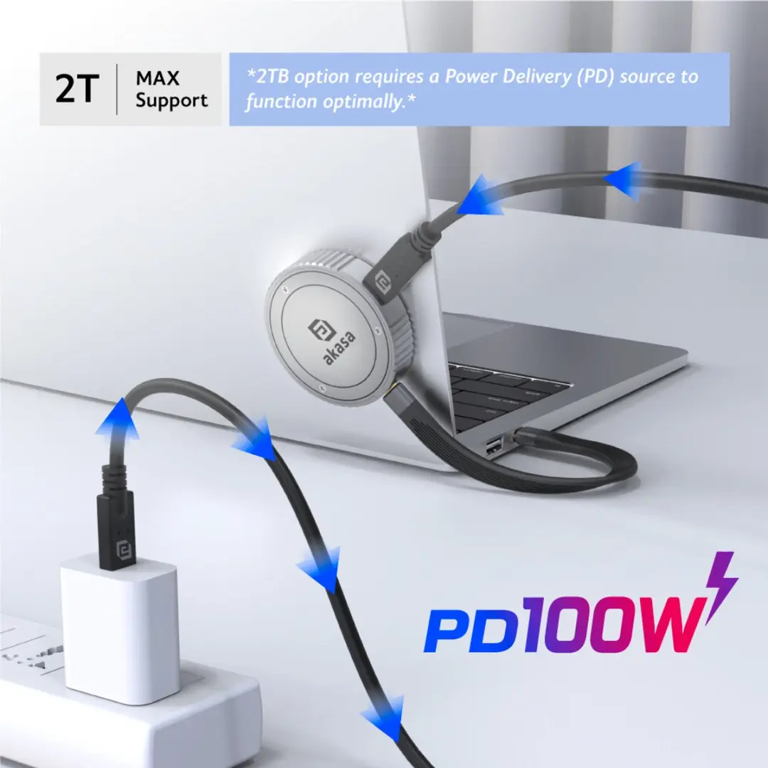 Akasa AK-ENU3M2-08 M.2 SSD-behuizing USB-C - Aluminium - afbeelding 5 van 6