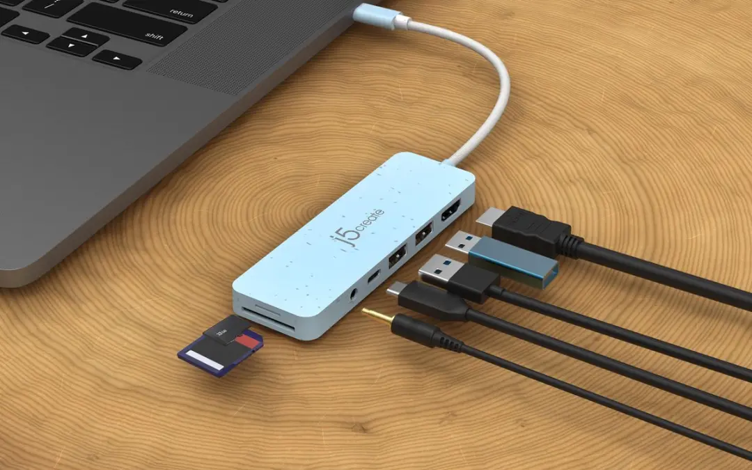 j5create JCD373EC-N USB-C Multi-Poort Hub - Cyaan - afbeelding 2 van 4