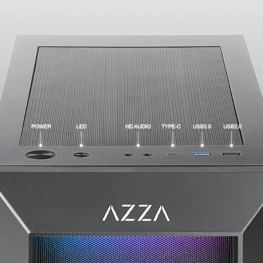 AZZA Sentinel CSAZ-205A01B PC-behuizing - Zwart - afbeelding 2 van 6