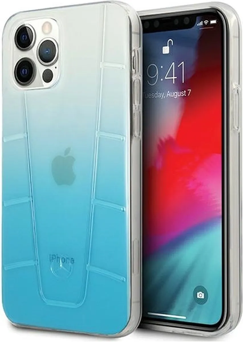 Mercedes-Benz Transparent Line Back Case iPhone 12/12 Pro - Blauw