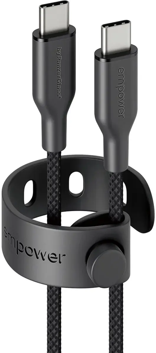 PanzerGlass Empower by Racing USB-C naar USB-C Kabel EM92155 - 60W - 1,2m - Space Black - afbeelding 2 van 6
