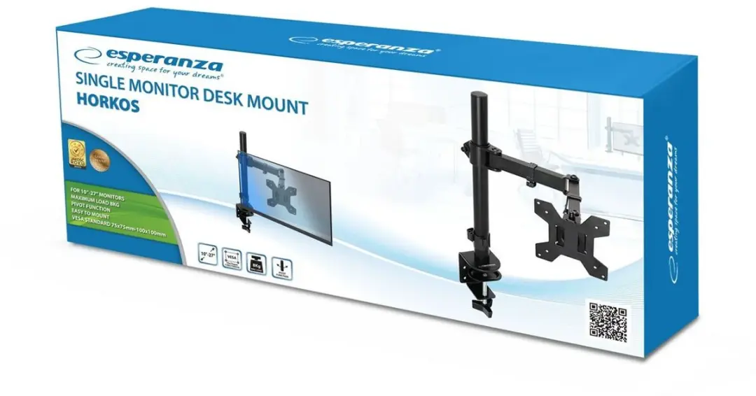 Esperanza ERW017 Monitorsteun 10-27" - tot 8kg - Zwart - afbeelding 4 van 6