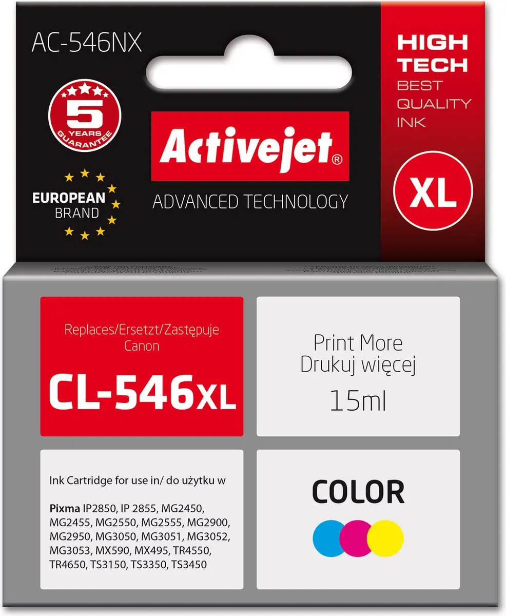 Activejet AC-546NX Printerinkt voor Canon CL-546XL