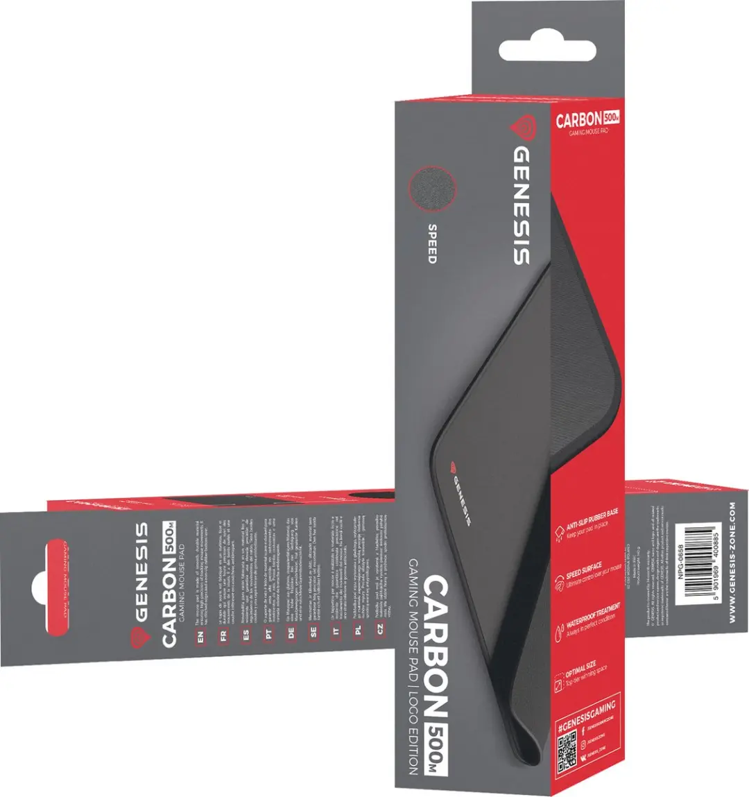 Genesis Carbon 500 Logo NPG-0658 Muismat - Zwart - afbeelding 2 van 6