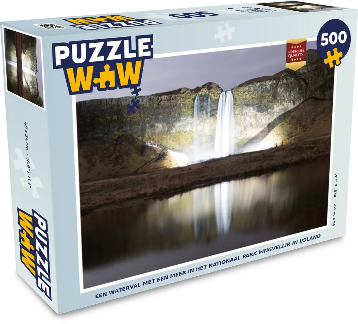 PuzzleWow Legpuzzel Þingvellir Nationaal Park 500 Stuks - Multicolor