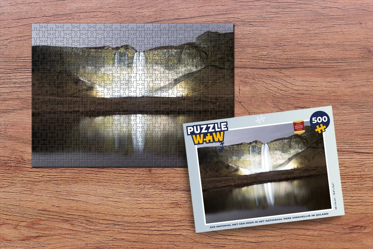 PuzzleWow Legpuzzel Þingvellir Nationaal Park 500 Stuks - Multicolor