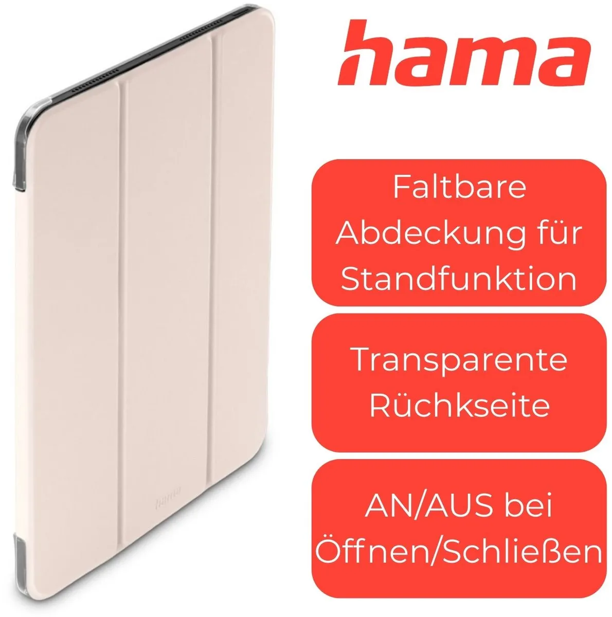 Hama Fold Clear Hoesje - iPad Pro 13" Roze - MPN 00227046