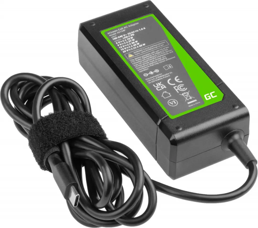 Green Cell AD134P Laptoplader - 65W - Zwart - afbeelding 4 van 6