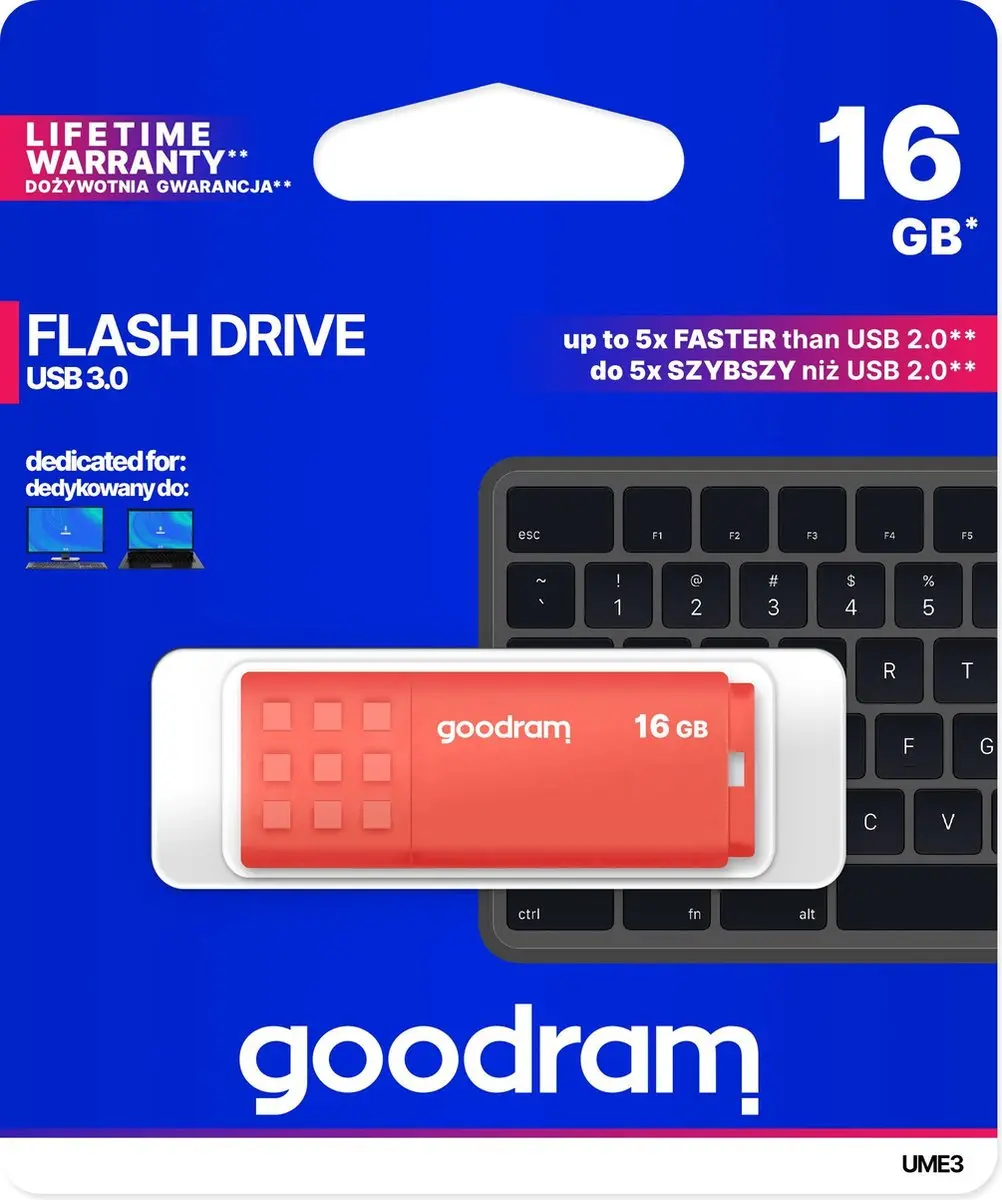 Goodram UME3 UME3-0160O0R11 USB-stick 16GB - Oranje - afbeelding 6 van 6