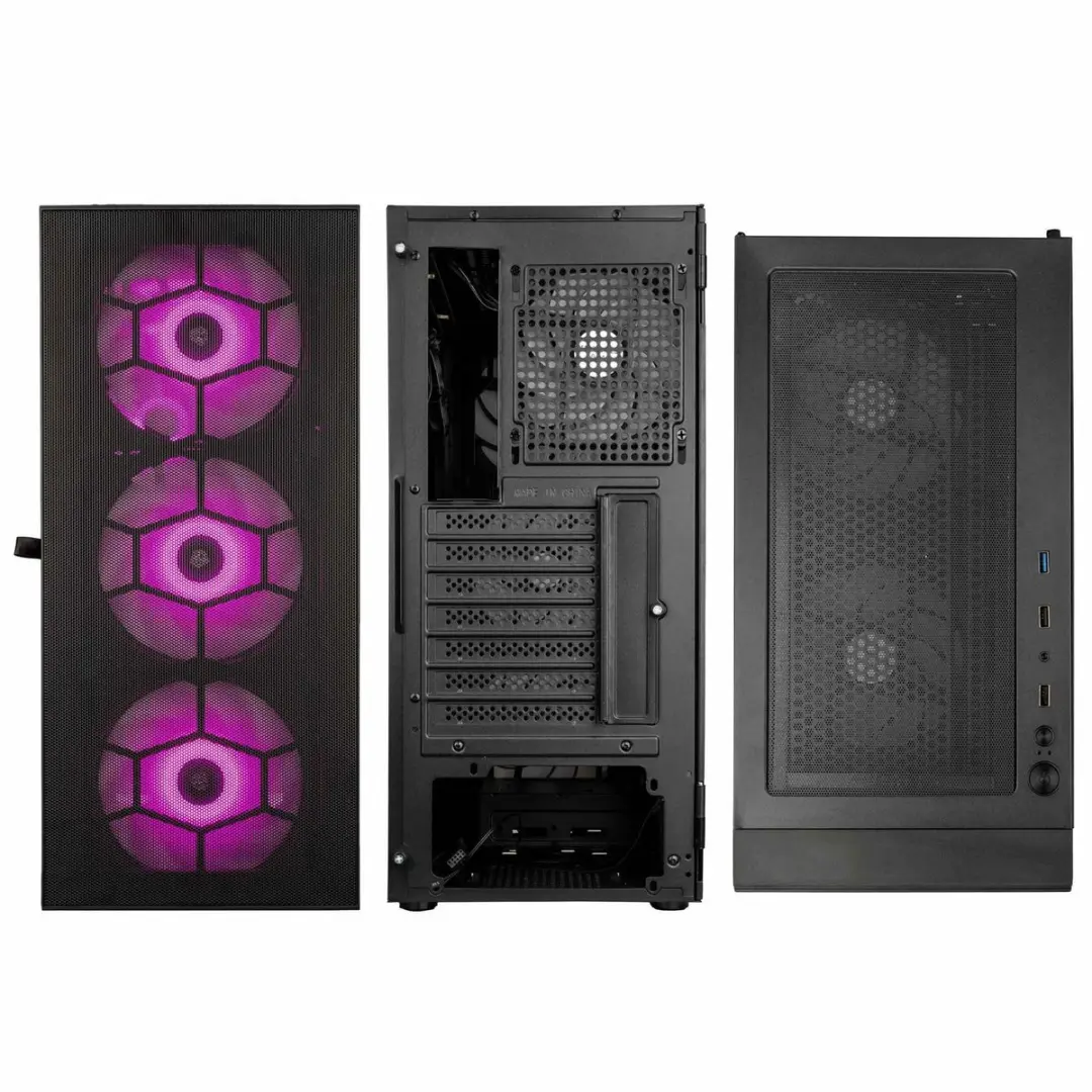 Kolink Observatory HF Mesh Midi-tower PC-behuizing - Zwart - afbeelding 6 van 6