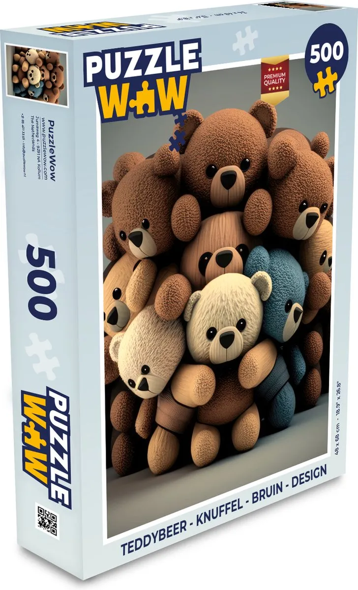 PuzzleWow Teddybeer Knuffel Puzzel 500 Stuks