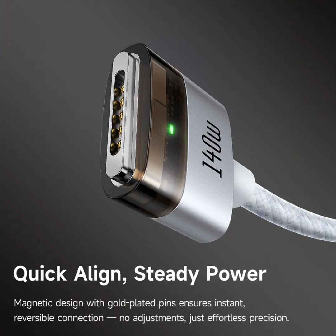 McDodo CA-2071 USB-C Kabel MagSafe 3 - 140W - 2m - Wit - afbeelding 2 van 6