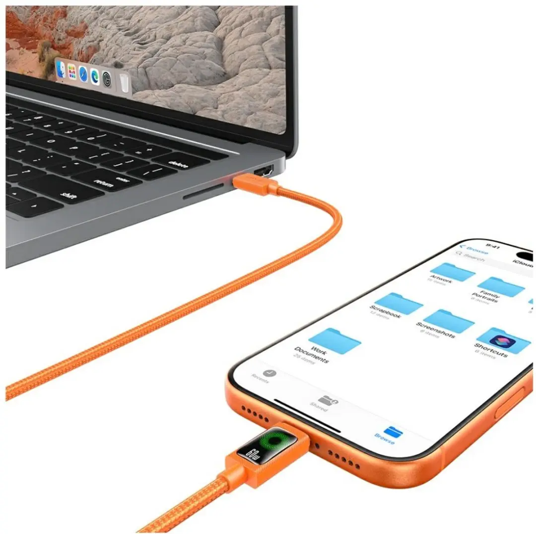 USAMS SJ773USB02 USB-C naar USB-C Kabel - 60W - 1,2m - afbeelding 5 van 6