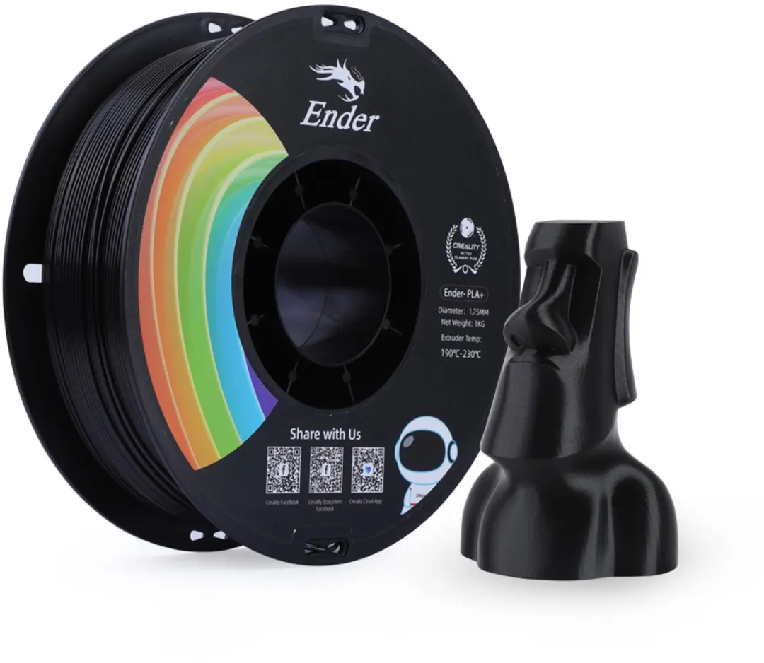 Creality Ender PLA+ 3D Filament 1,75mm 1kg - Zwart - afbeelding 3 van 4