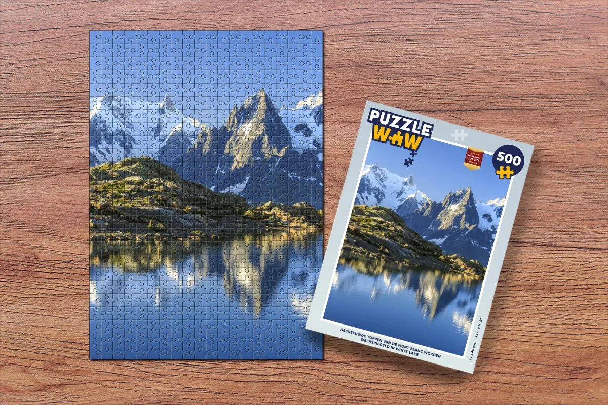 PuzzleWow Legpuzzel Besneeuwde Mont Blanc 500 Stuks - Multicolor