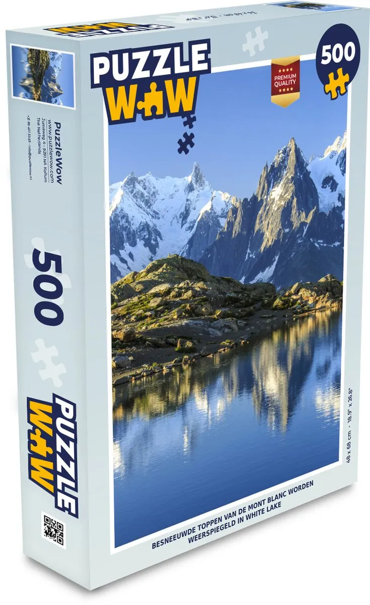PuzzleWow Legpuzzel Besneeuwde Mont Blanc 500 Stuks