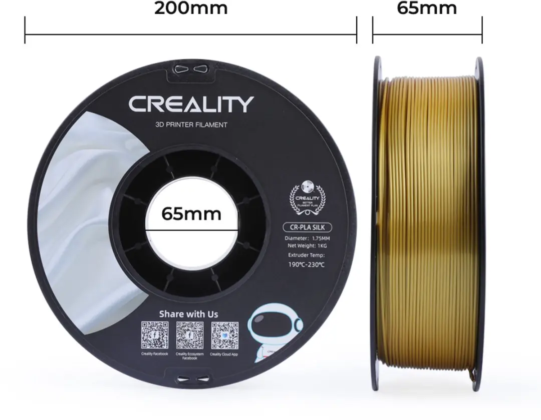 Creality CR-PLA Silk Filament 1.75mm - 1kg - Goud - afbeelding 3 van 6
