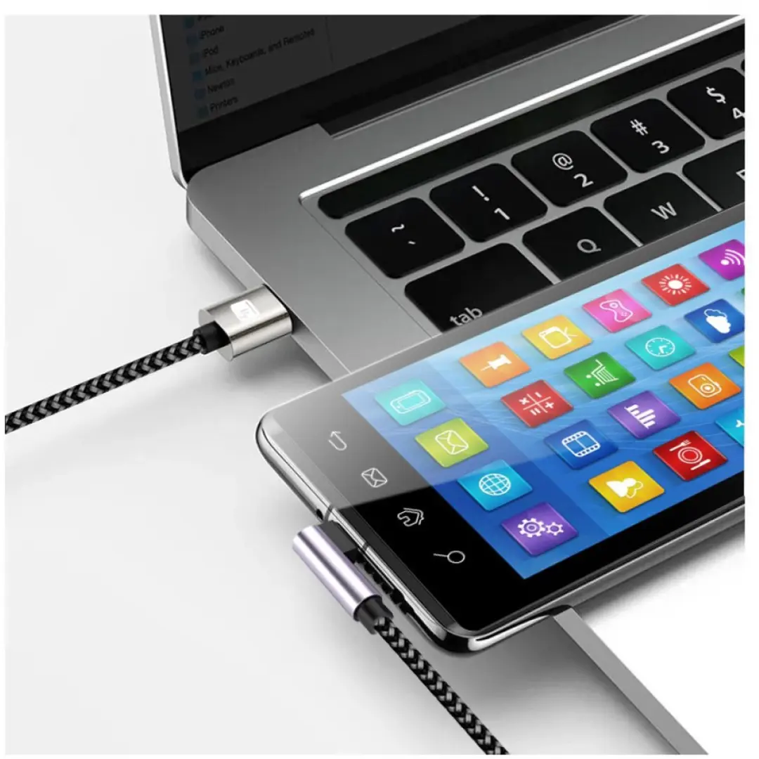 Techly ICOC MU2CC9-005-AL USB-C Kabel 0,5m - Grijs/Zwart - afbeelding 3 van 6
