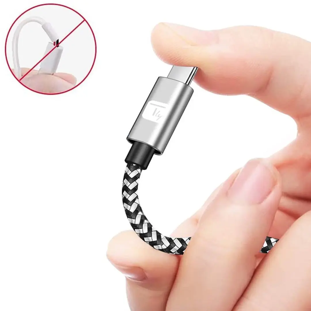 Techly ICOC MU2CC9-005-AL USB-C Kabel 0,5m - Grijs/Zwart - afbeelding 4 van 6