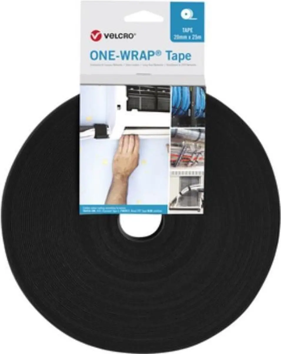 Velcro One-Wrap Klittenband 20mm 25m VEL-OW64140 - Zwart - afbeelding 6 van 6