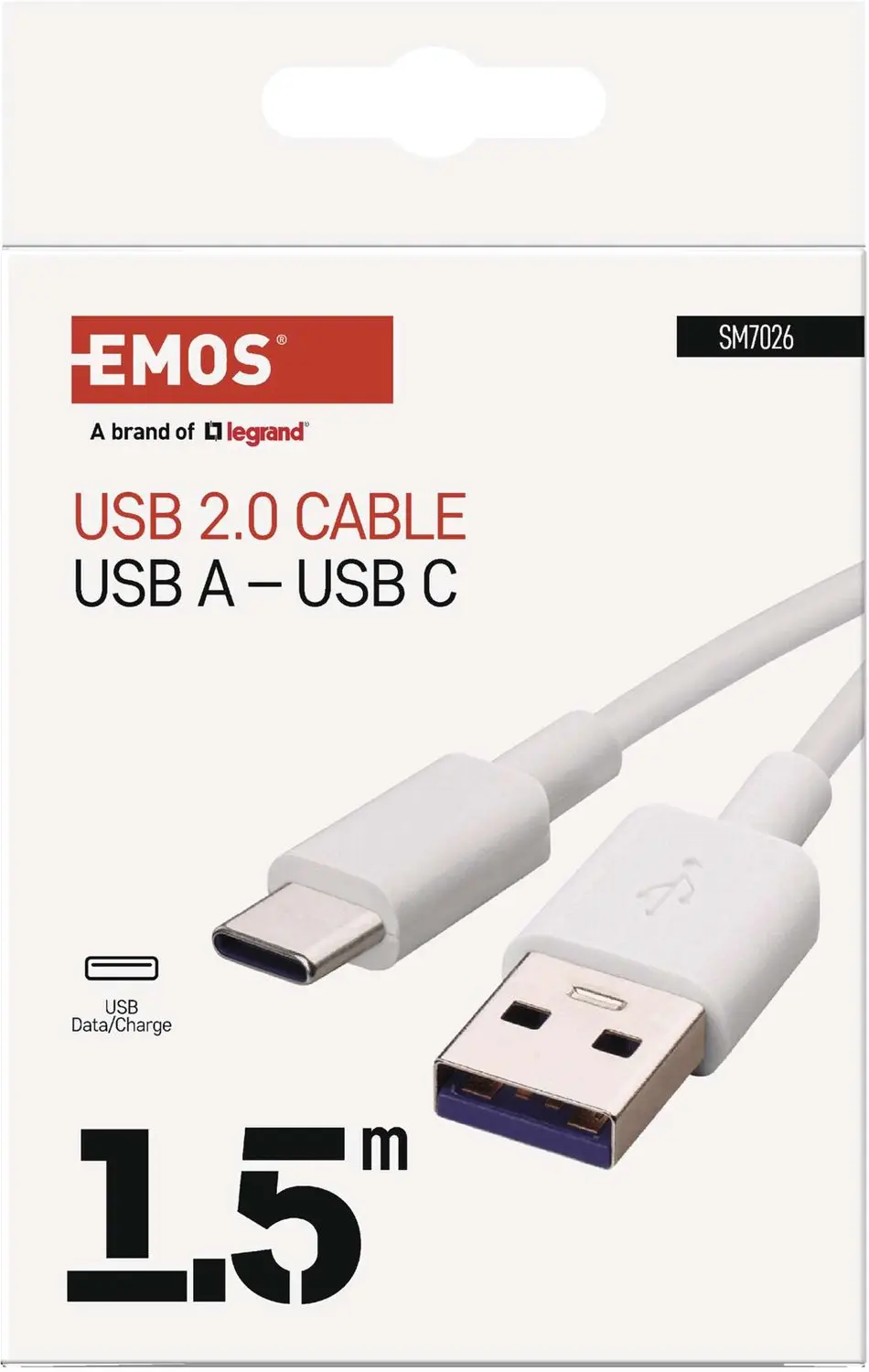 Emos USB-A naar USB-C kabel SM7026 - 1,5m - Wit - afbeelding 3 van 6