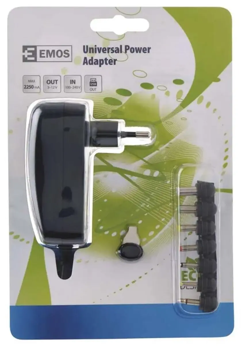 Emos Universele USB-voeding 2250mA - 100-240V - Zwart - afbeelding 2 van 2
