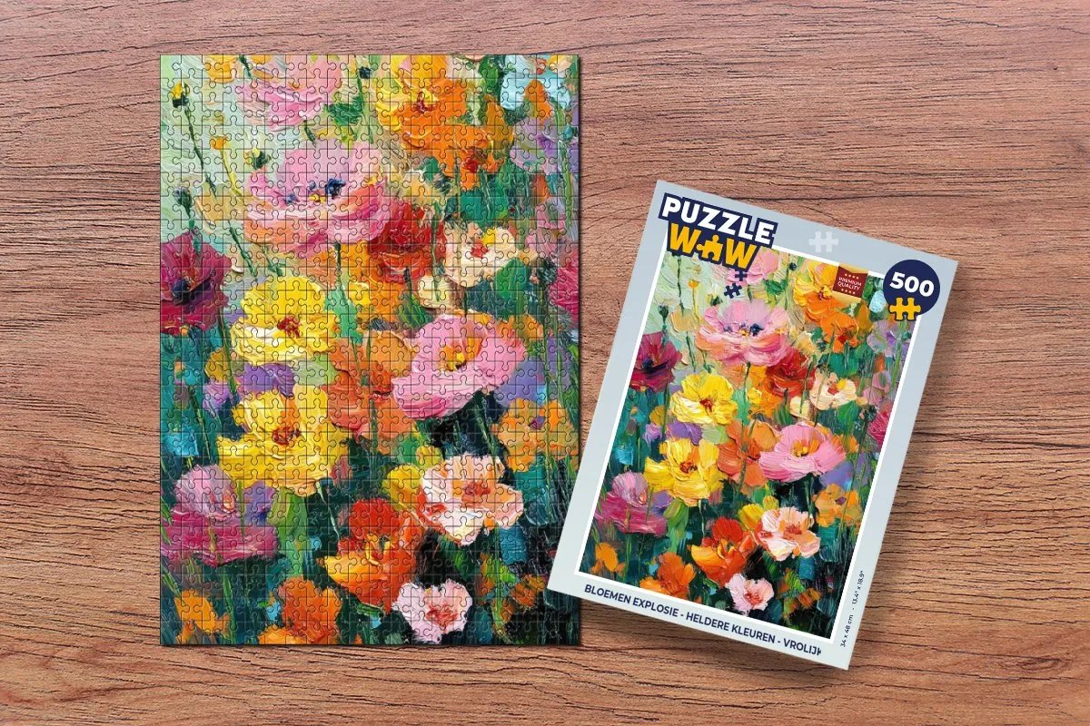 PuzzleWow Bloemen Explosie Legpuzzel 500 Stuks - Kleurrijk