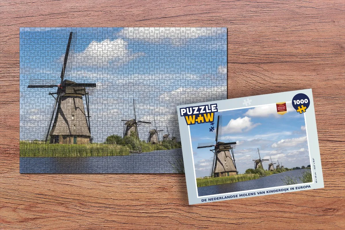 PuzzleWow Molen Holland Legpuzzel 1000 Stuks - Multicolor