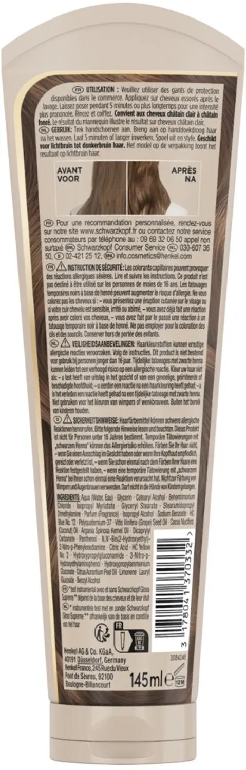 Schwarzkopf Gloss Supreme Lichtbruin Toner - 150ml - afbeelding 2 van 2