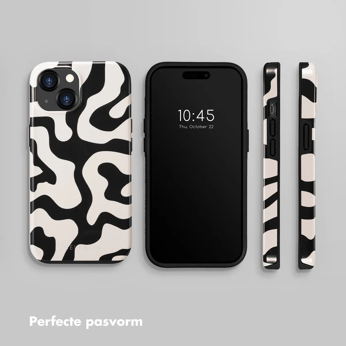 Selencia Hoesje iPhone 15 Art Wave Black - afbeelding 6 van 6