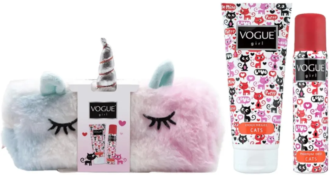 Vogue Girl Cats Geschenkset met Unicorn Toilettasje