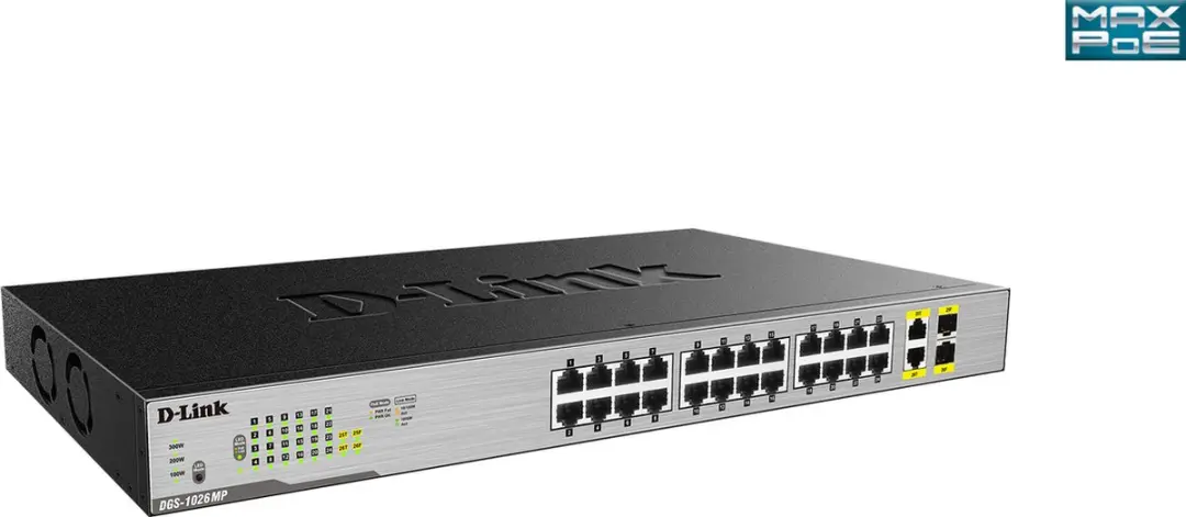 D-Link DGS-1026MP Netwerkswitch - 24 poorten PoE - afbeelding 4 van 6