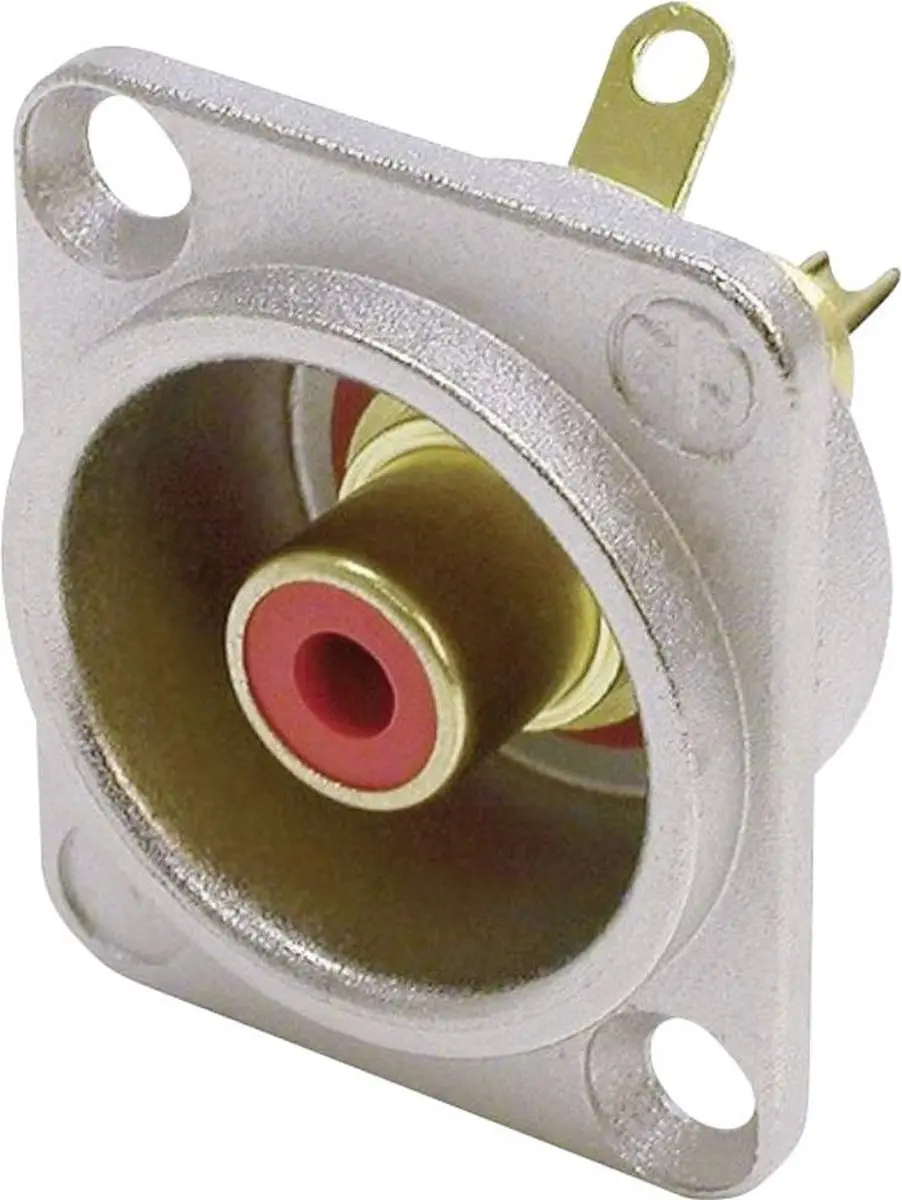 Neutrik NF2D2 Cinch-connector Flensbus, contacten recht Aantal polen: 2 Zilver,