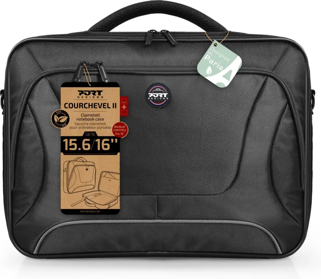 PORT Designs Courchevel ECO Laptoptas - tot 16 inch - Zwart - afbeelding 5 van 6