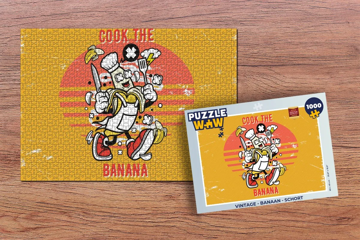 PuzzleWow Vintage Banaan Legpuzzel 1000 Stuks - Multicolor