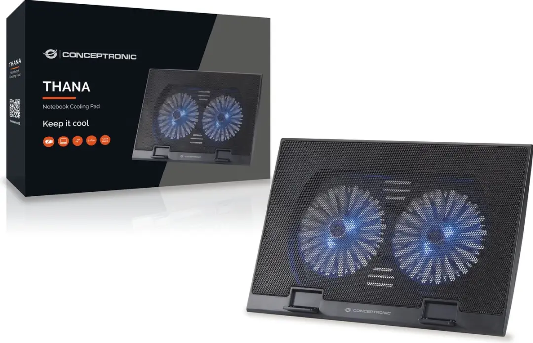 Conceptronic THANA02B Cooling-pad voor laptop - Zwart - afbeelding 6 van 6