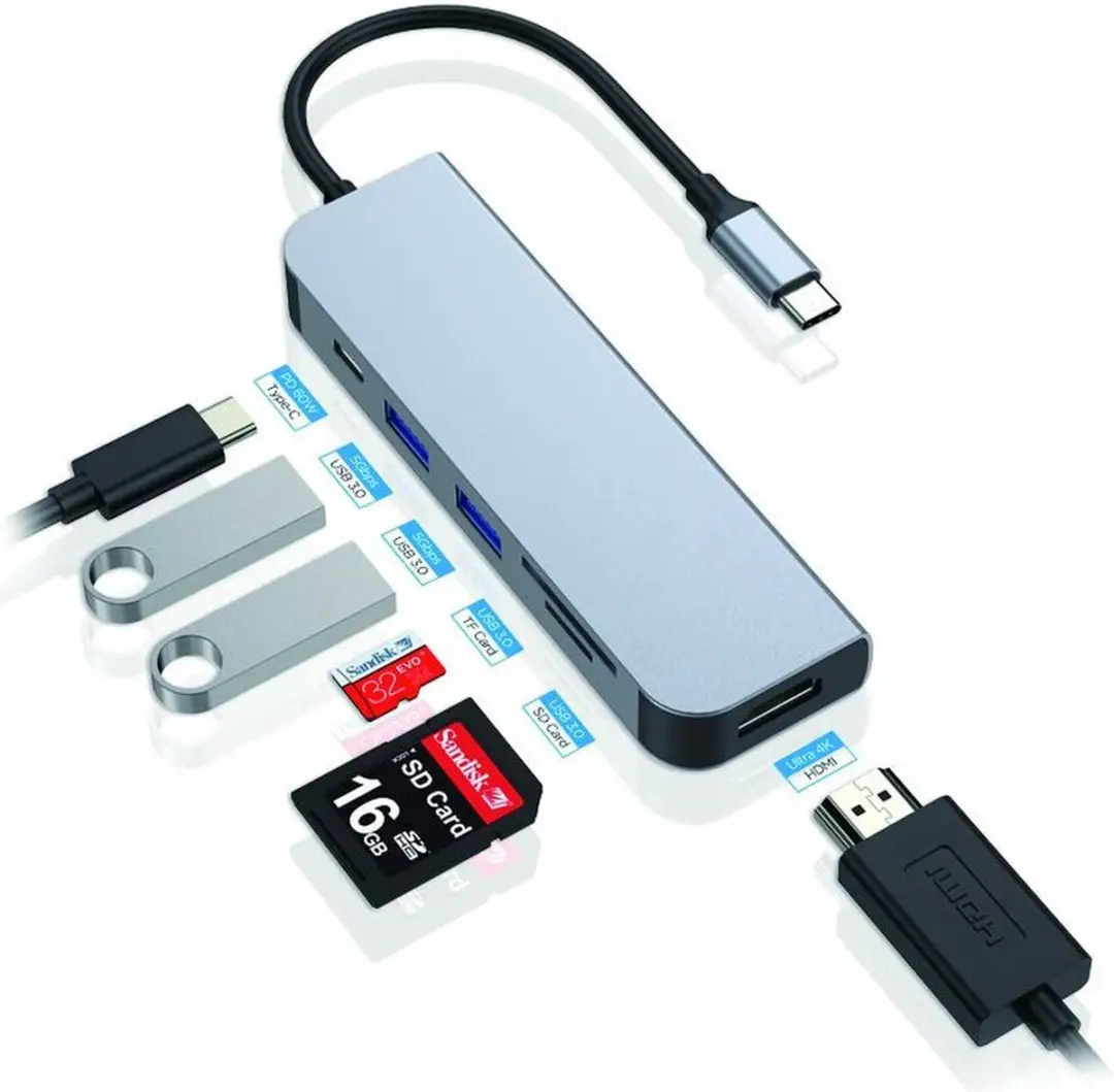 Conceptronic DONN02G USB-C Docking Station - Grijs - afbeelding 3 van 6