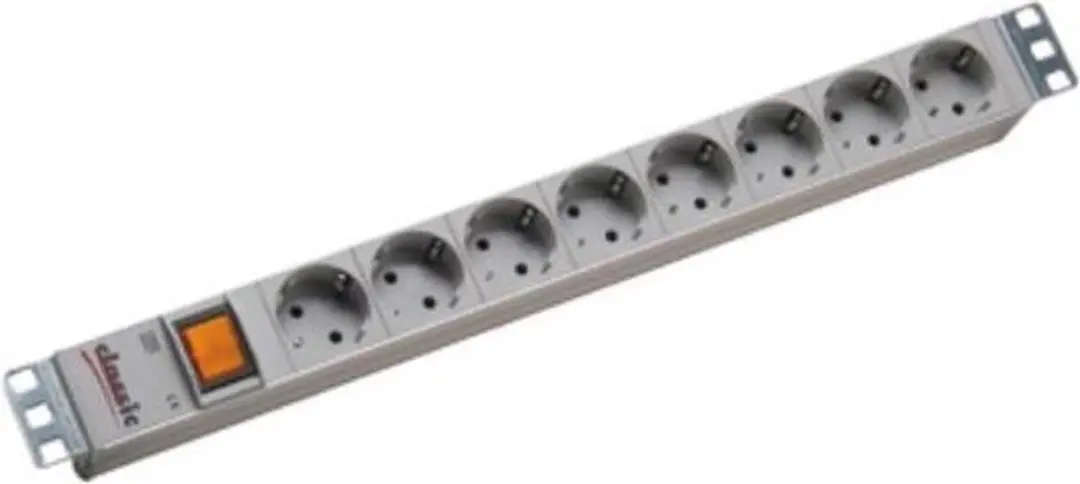 Bachmann 19" 1U Stekkerdoos 8x CEE 7/3 met Schakelaar - afbeelding 2 van 3