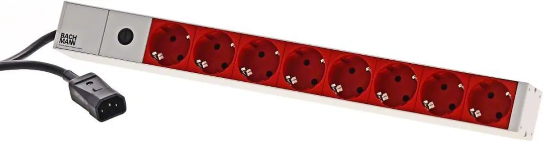 Bachmann 333.410 19 inch Stekkerdoos 1 HE - Rood - afbeelding 2 van 4