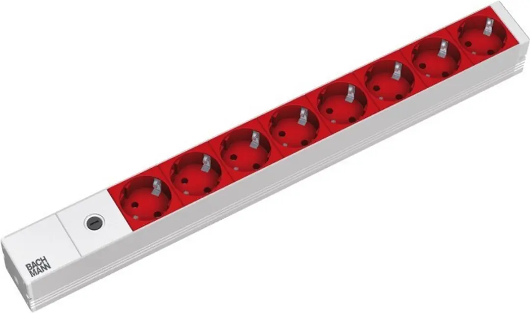 Bachmann 333.410 19 inch Stekkerdoos 1 HE - Rood - afbeelding 4 van 4
