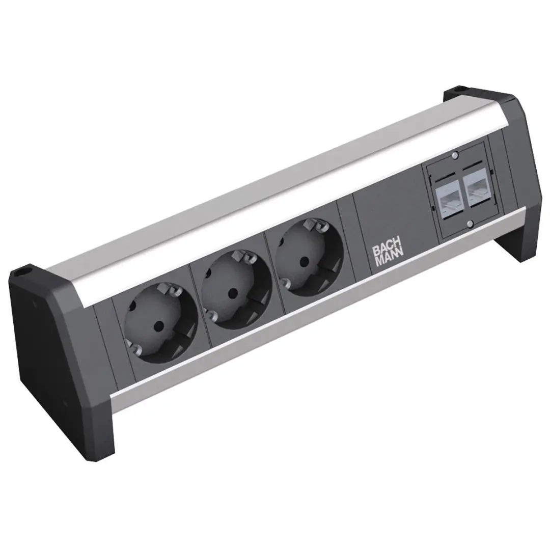Bachmann Desk 1 power uitbreiding 3 AC-uitgang(en) Zwart