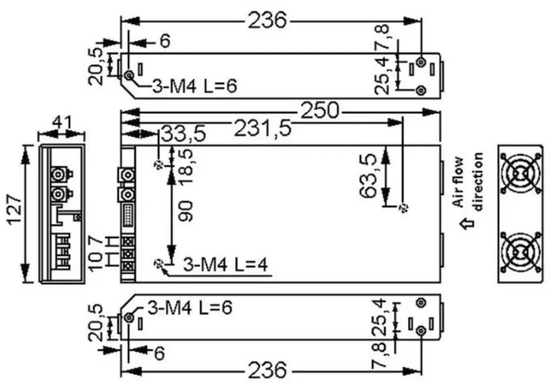 Mean Well RSP-750-48 Schakelnetvoeding 48V 15.7A - afbeelding 2 van 2